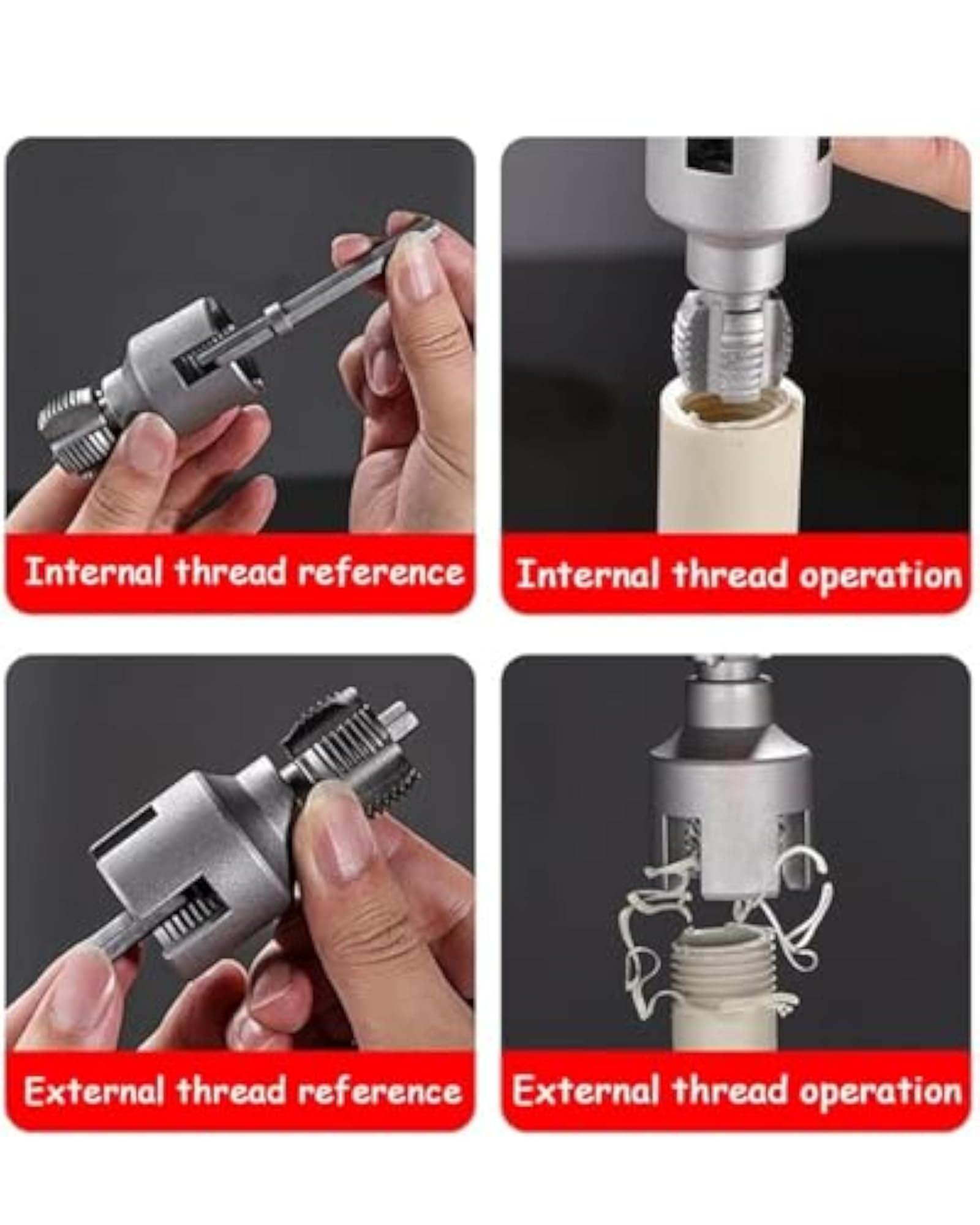 2 PCS Pipe Threading Tool, Thread Cutting Kit
